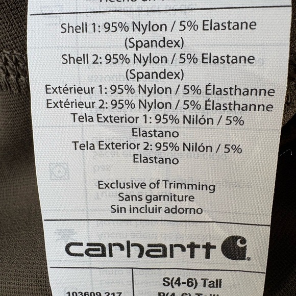Carhartt Women's Force Fitted Lightweight Utility Leggings. Size 4-6 tall. NWT! - Picture 7 of 13